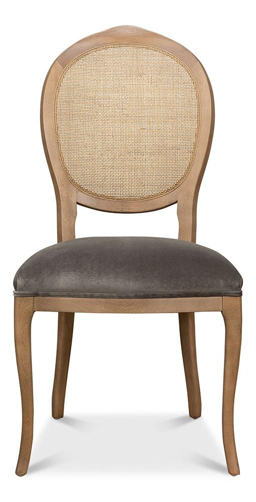 Sarreid Ltd - Oval Cane Back S/Chair, Drftwd,Charcoal (Set of 2) - U093-07F12 veiw 2