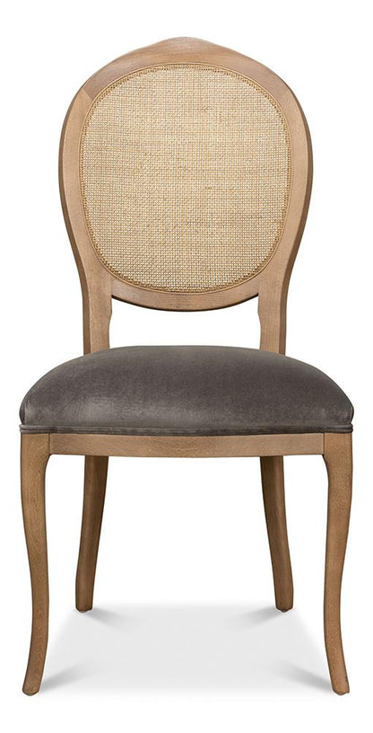 Sarreid Ltd - Oval Cane Back S/Chair, Drftwd,Charcoal (Set of 2) - U093-07F12 veiw 2