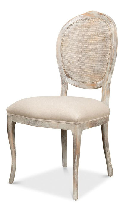 Sarreid Ltd - Oval Cane Back S/Chair, Grey Oak, Flax (Set of 2) - U093-06F01 veiw 1