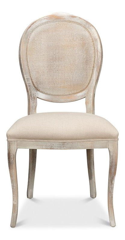 Sarreid Ltd - Oval Cane Back S/Chair, Grey Oak, Flax (Set of 2) - U093-06F01 veiw 2