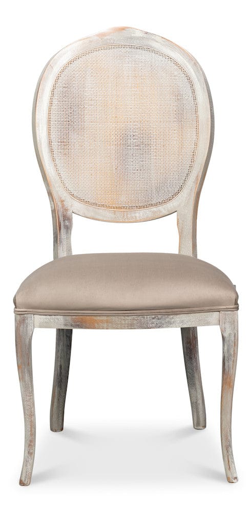 Sarreid Ltd - Oval Cane Back S/Chair, Grey Oak, Grey in Grey - U093-06TG view 2