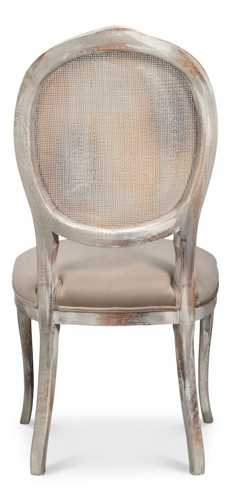 Sarreid Ltd - Oval Cane Back S/Chair, Grey Oak, Grey in Grey - U093-06TG view 4