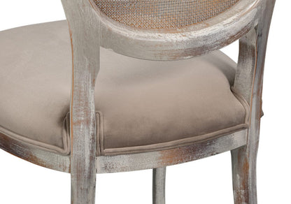 Sarreid Ltd - Oval Cane Back S/Chair, Grey Oak, Grey in Grey - U093-06TG view 7