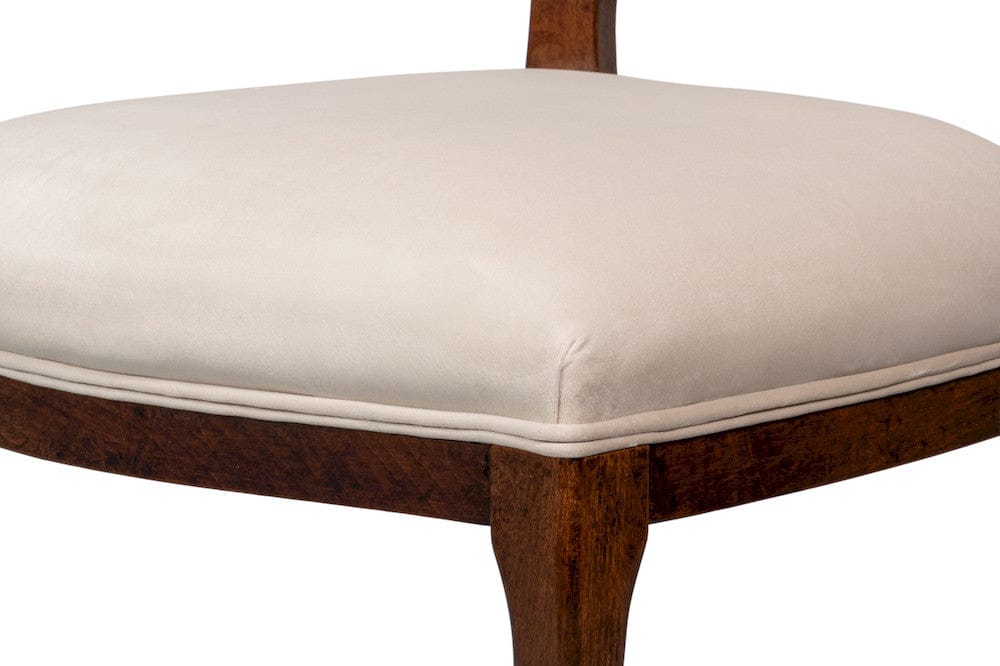 Sarreid Ltd - Oval Cane Back S/Chair, Walnut,Taupe Vel in Tan - U093-02TV view 8