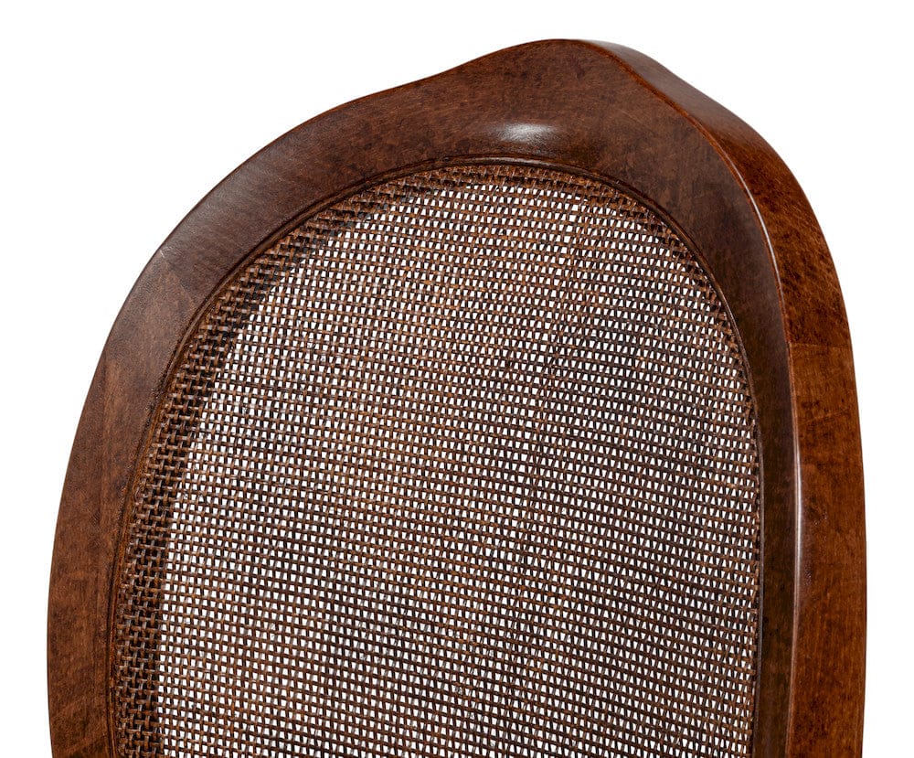 Sarreid Ltd - Oval Cane Back S/Chair, Walnut,Taupe Vel in Tan - U093-02TV view 9