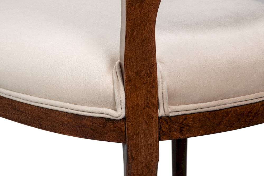 Sarreid Ltd - Oval Cane Back S/Chair, Walnut,Taupe Vel in Tan - U093-02TV view 12