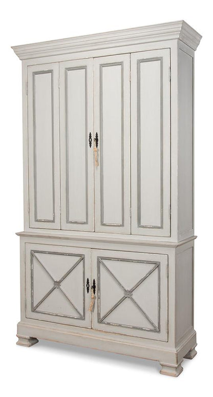 Sarreid Ltd - Painted Directoire Style Cupboard - Grey - 30122 veiw 1
