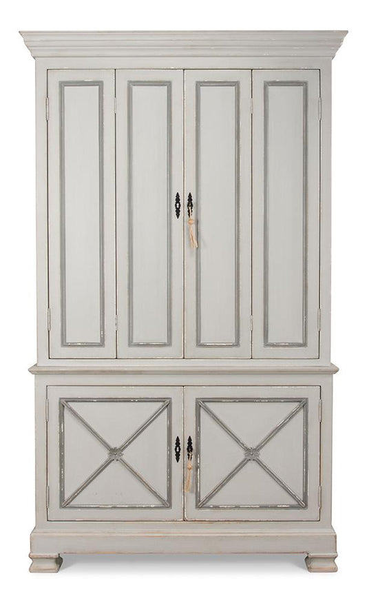 Sarreid Ltd - Painted Directoire Style Cupboard - Grey - 30122 veiw 2