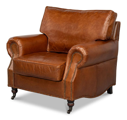Sarreid Ltd - Papas Chair - Brown - 29761 veiw 1