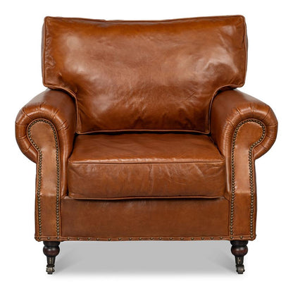 Sarreid Ltd - Papas Chair - Brown - 29761 veiw 2