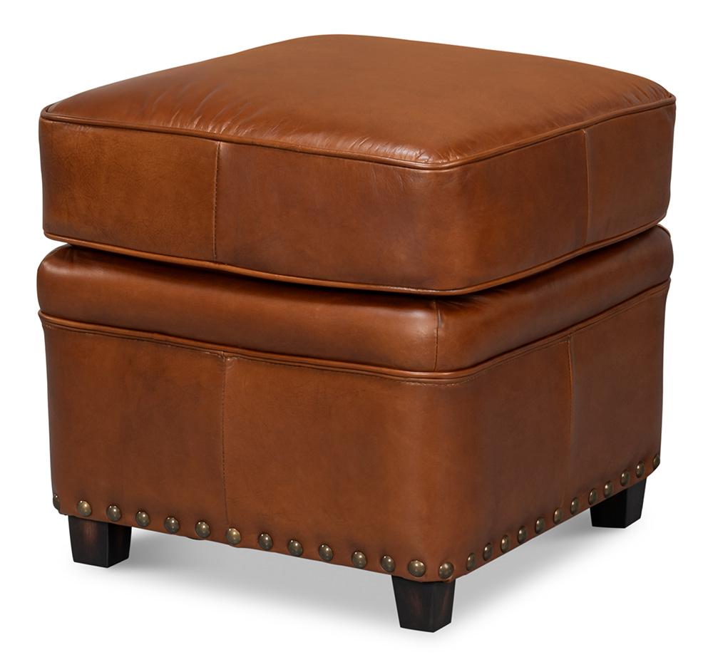 Sarreid Ltd - Papas Ottoman - Brown - 29763 veiw 1