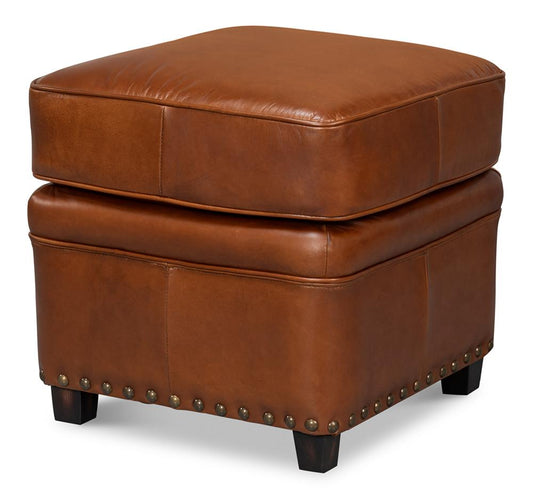 Sarreid Ltd - Papas Ottoman - Brown - 29763 veiw 1