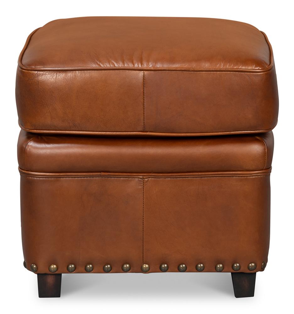 Sarreid Ltd - Papas Ottoman - Brown - 29763 veiw 2