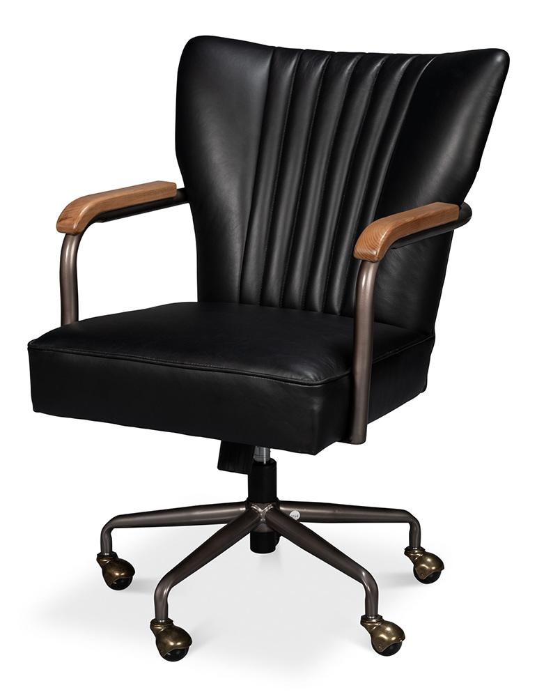 Sarreid Ltd - Parker Office Chair, Onyx Black - 54123 veiw 1