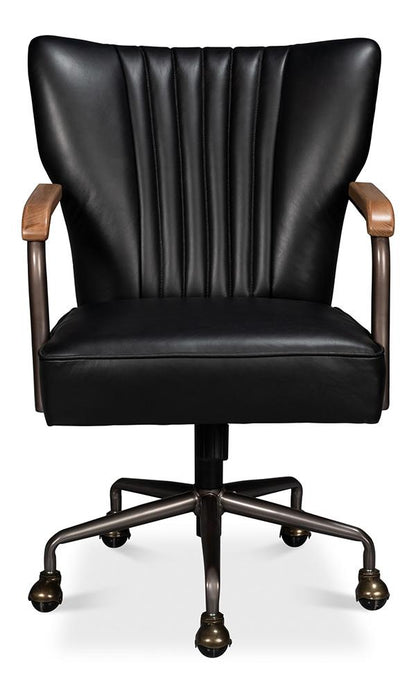 Sarreid Ltd - Parker Office Chair, Onyx Black - 54123 veiw 2