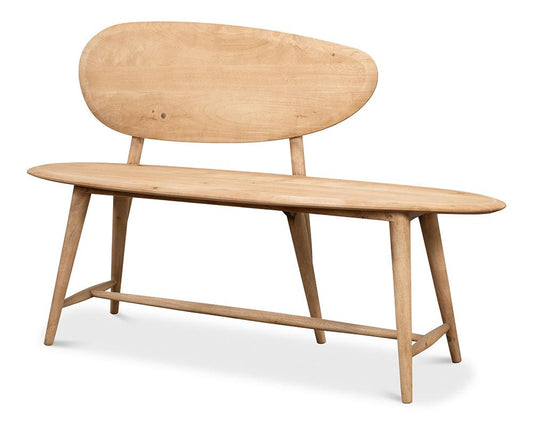 Sarreid Ltd - Pebble Bench (1 Back) Lionskin Finish - Tan - 52882 veiw 1
