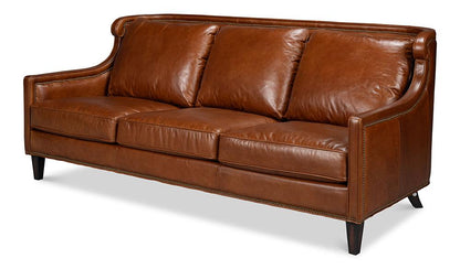 Sarreid Ltd - Philipe Distilled Leather Sofa,Brown - 54061 veiw 1