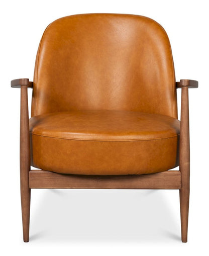 Sarreid Ltd - Pindar Armchair, Leather, New Tan in Tan - 54243-NT view 2