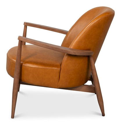 Sarreid Ltd - Pindar Armchair, Leather, New Tan in Tan - 54243-NT view 3