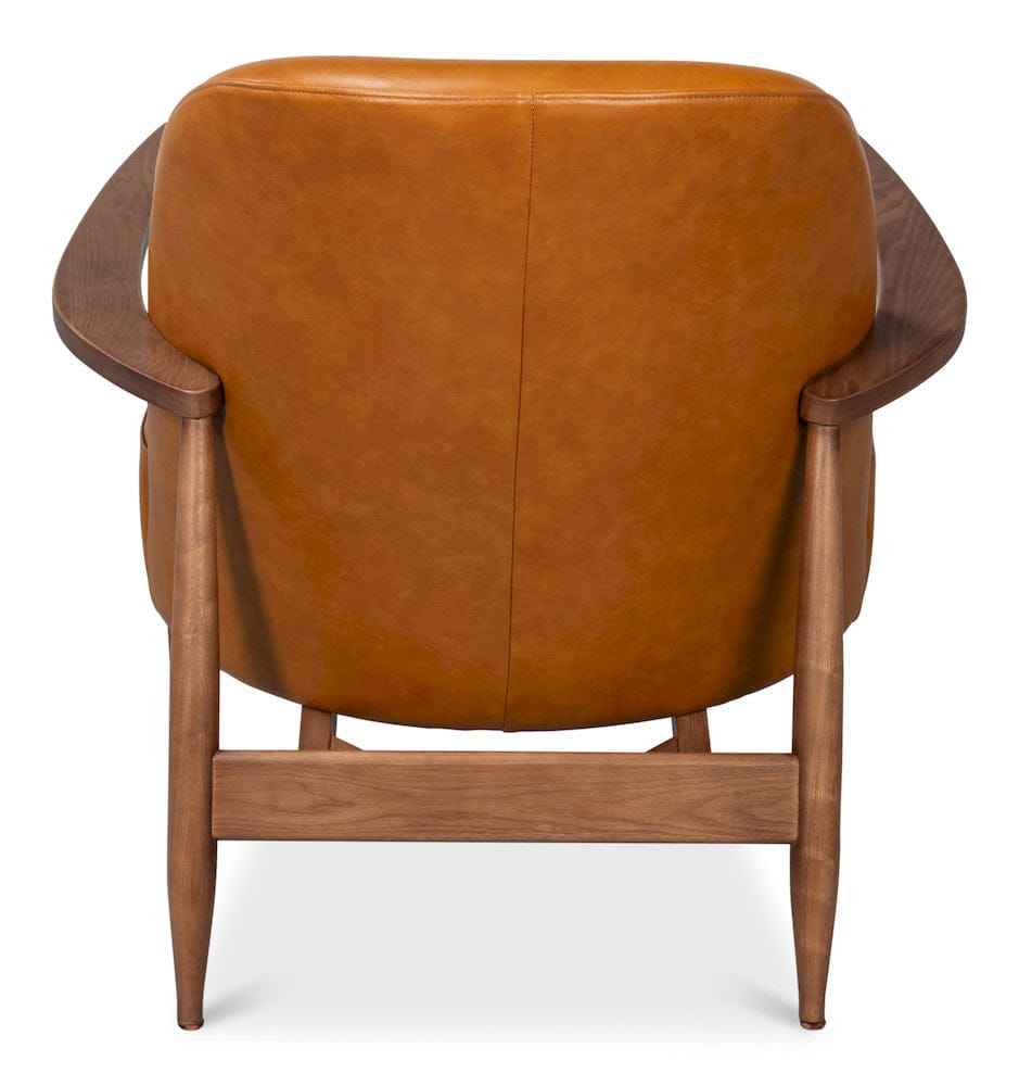 Sarreid Ltd - Pindar Armchair, Leather, New Tan in Tan - 54243-NT view 4