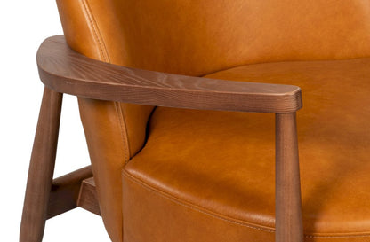 Sarreid Ltd - Pindar Armchair, Leather, New Tan in Tan - 54243-NT view 6