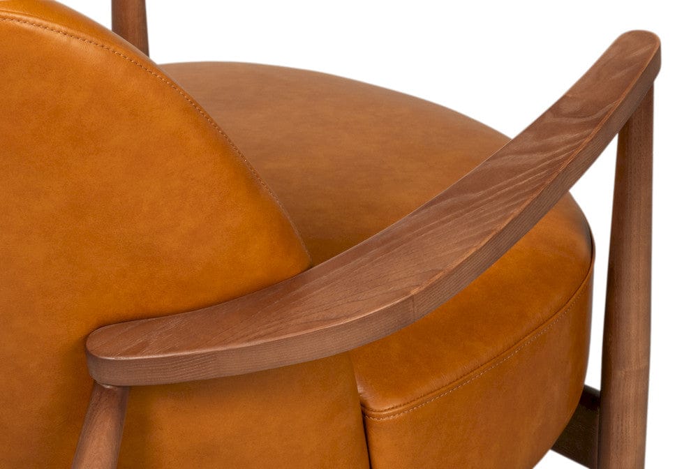 Sarreid Ltd - Pindar Armchair, Leather, New Tan in Tan - 54243-NT view 12