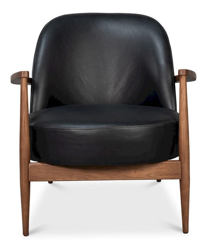 Sarreid Ltd - Pindar Armchair, Onyx Black Leather in Black - 54243-OB view 2