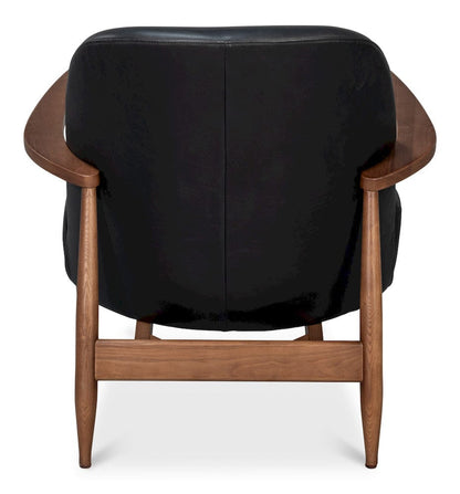 Sarreid Ltd - Pindar Armchair, Onyx Black Leather in Black - 54243-OB view 4