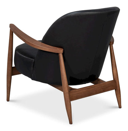 Sarreid Ltd - Pindar Armchair, Onyx Black Leather in Black - 54243-OB view 5