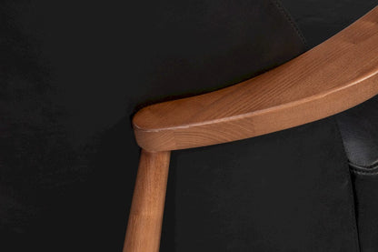 Sarreid Ltd - Pindar Armchair, Onyx Black Leather in Black - 54243-OB view 6