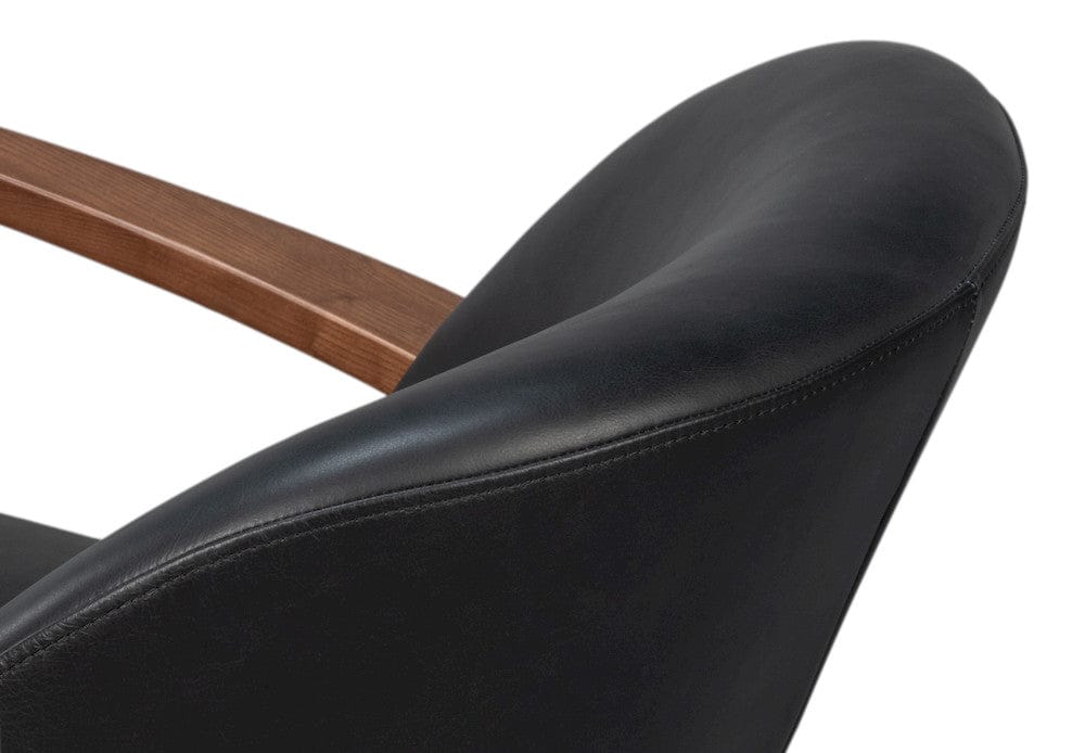 Sarreid Ltd - Pindar Armchair, Onyx Black Leather in Black - 54243-OB view 7