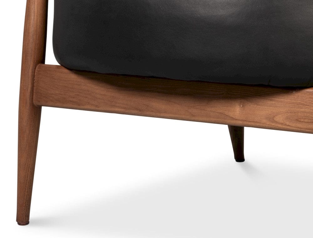 Sarreid Ltd - Pindar Armchair, Onyx Black Leather in Black - 54243-OB view 11