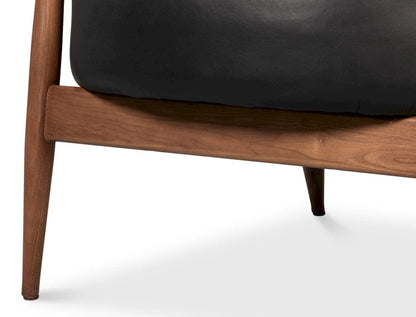 Sarreid Ltd - Pindar Armchair, Onyx Black Leather in Black - 54243-OB view 11