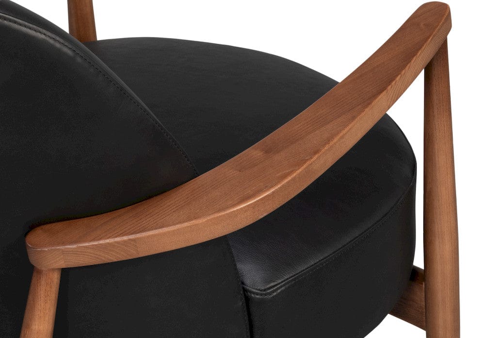 Sarreid Ltd - Pindar Armchair, Onyx Black Leather in Black - 54243-OB view 12