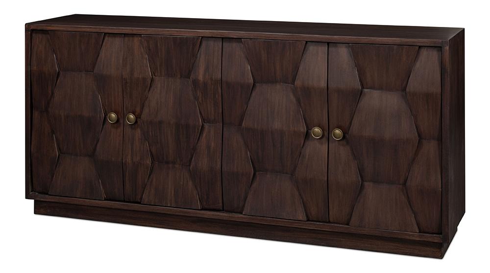 Sarreid Ltd - Preston Four Door Sideboard - Brown - 53829 veiw 1
