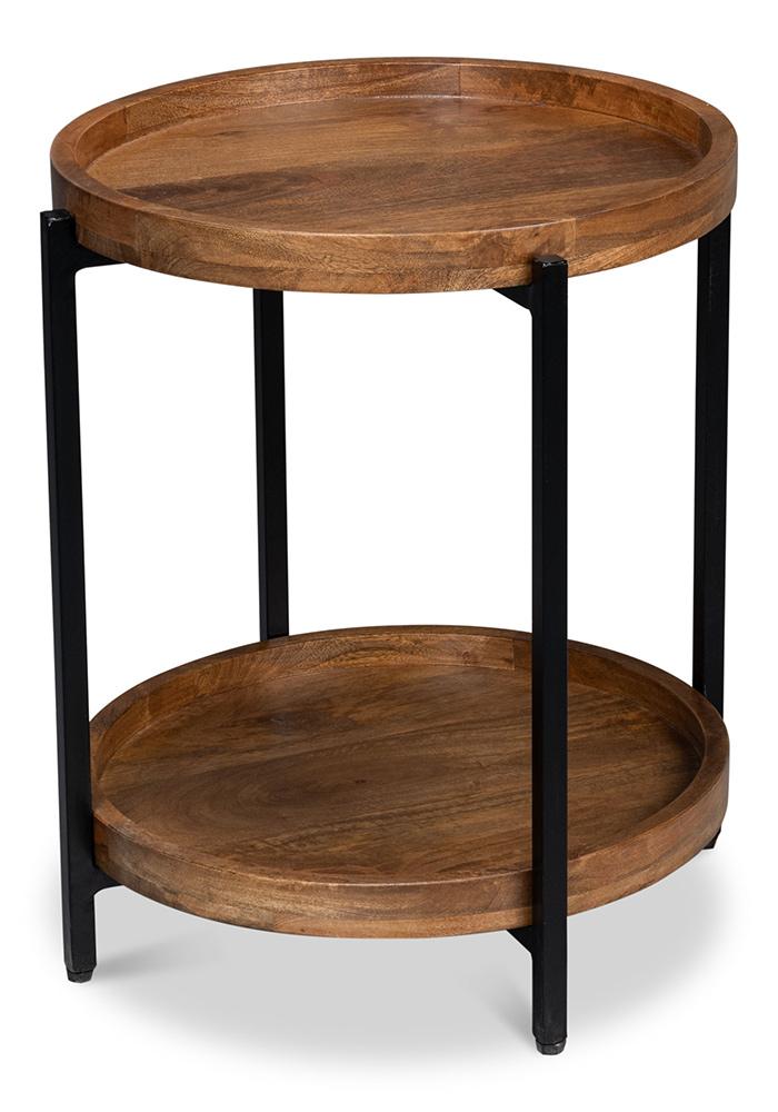 Sarreid Ltd - Profile Round End Table - Brown - 53837 veiw 1