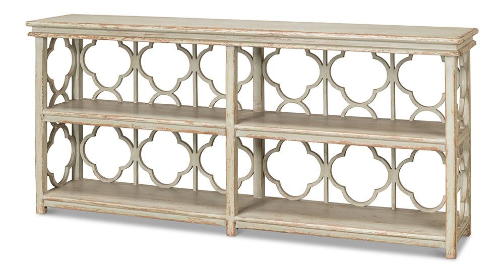 Sarreid Ltd - Quatrefoil Bookshelf Console Table - 52761 veiw 1
