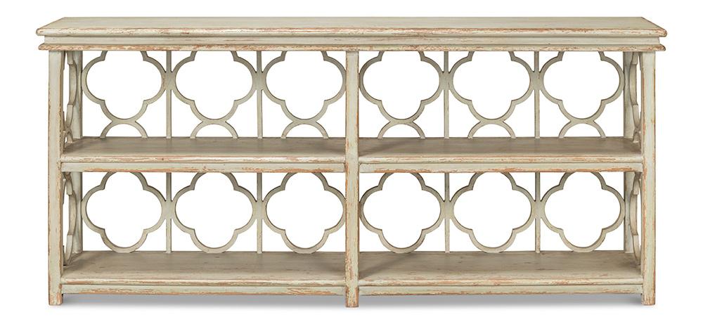 Sarreid Ltd - Quatrefoil Bookshelf Console Table - 52761 veiw 2