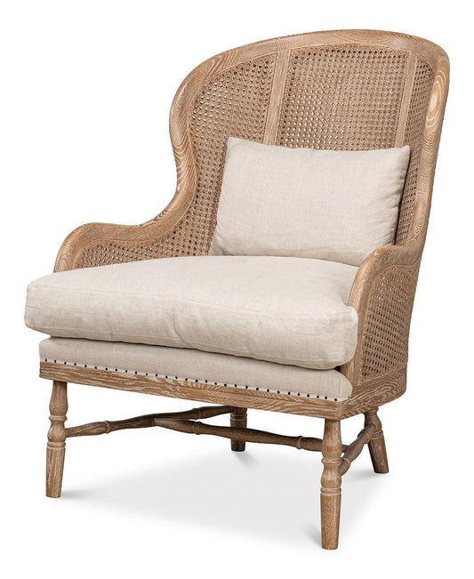 Sarreid Ltd - Randolph Wing Chair - Natural - 53473 veiw 1