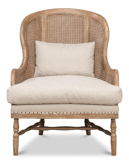 Sarreid Ltd - Randolph Wing Chair - Natural - 53473 veiw 2