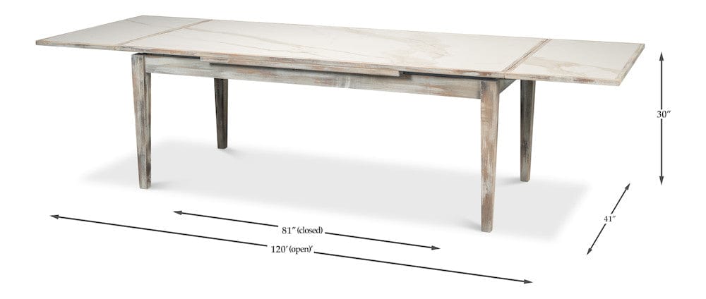 Sarreid Ltd - Rect. Extension Dining Table, As Shown in Grey - U149-AS view 13