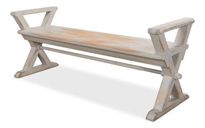 Sarreid Ltd - Replica Antique X Bench in Grey - 30119 view 1