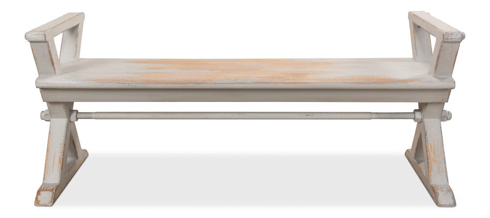 Sarreid Ltd - Replica Antique X Bench in Grey - 30119 view 2