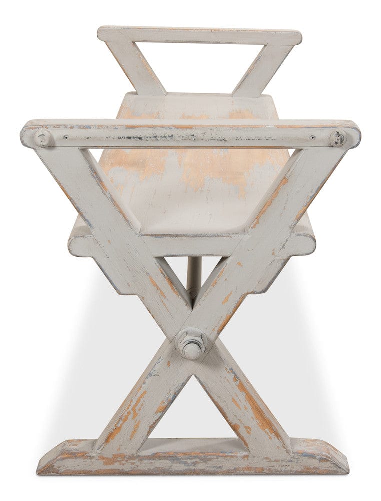 Sarreid Ltd - Replica Antique X Bench in Grey - 30119 view 3