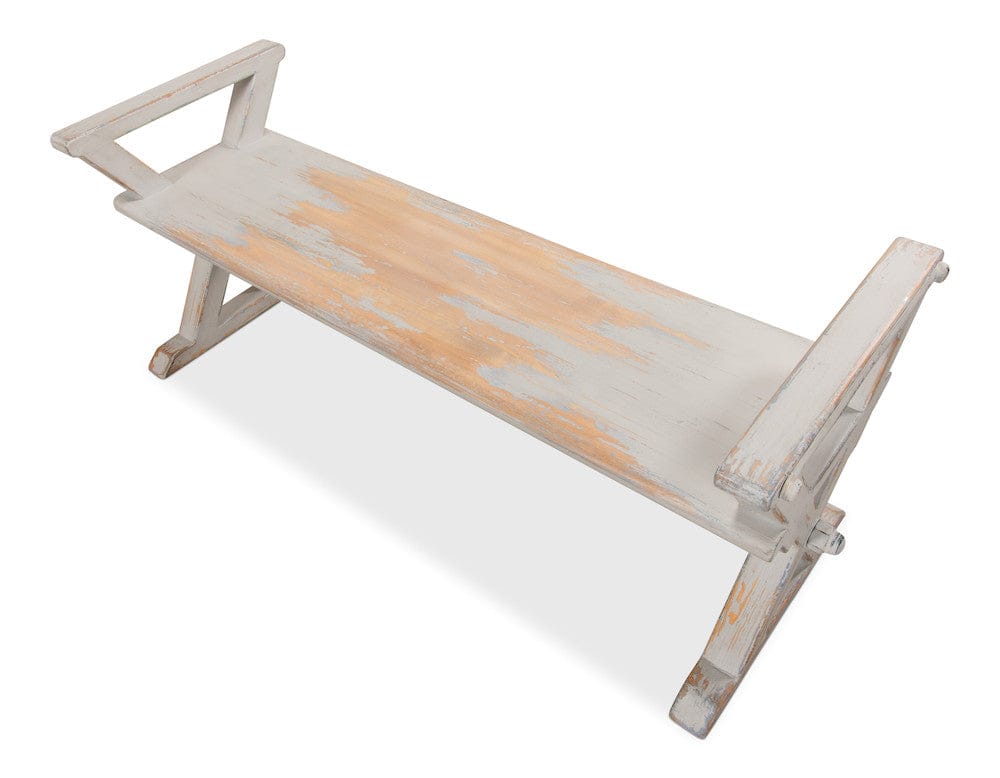 Sarreid Ltd - Replica Antique X Bench in Grey - 30119 view 6