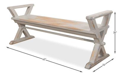 Sarreid Ltd - Replica Antique X Bench in Grey - 30119 view 14