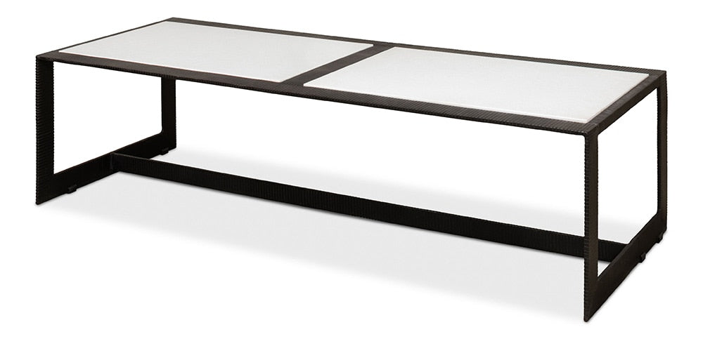Sarreid Ltd - Ridged Iron Rectangular Coffee Table - Black - 53428 veiw 1