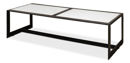 Sarreid Ltd - Ridged Iron Rectangular Coffee Table - Black - 53428 veiw 1