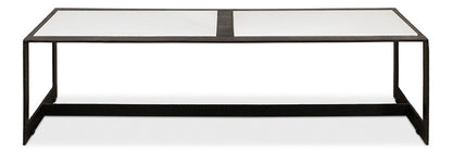 Sarreid Ltd - Ridged Iron Rectangular Coffee Table - Black - 53428 veiw 2