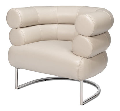 Sarreid Ltd - Rondo Occasional Leather Chair,White - 54066 veiw 1